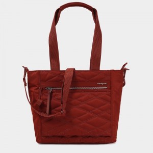 Hedgren Zoe Medium Rfid Women's Tote Bags Red Brown | IHB4757TM